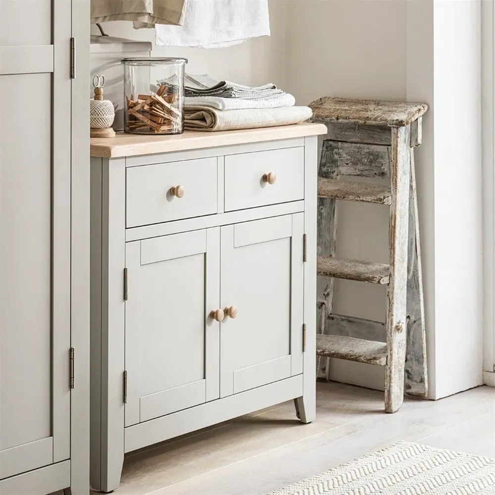 Chester Small Sideboard - Dove Grey, Oak