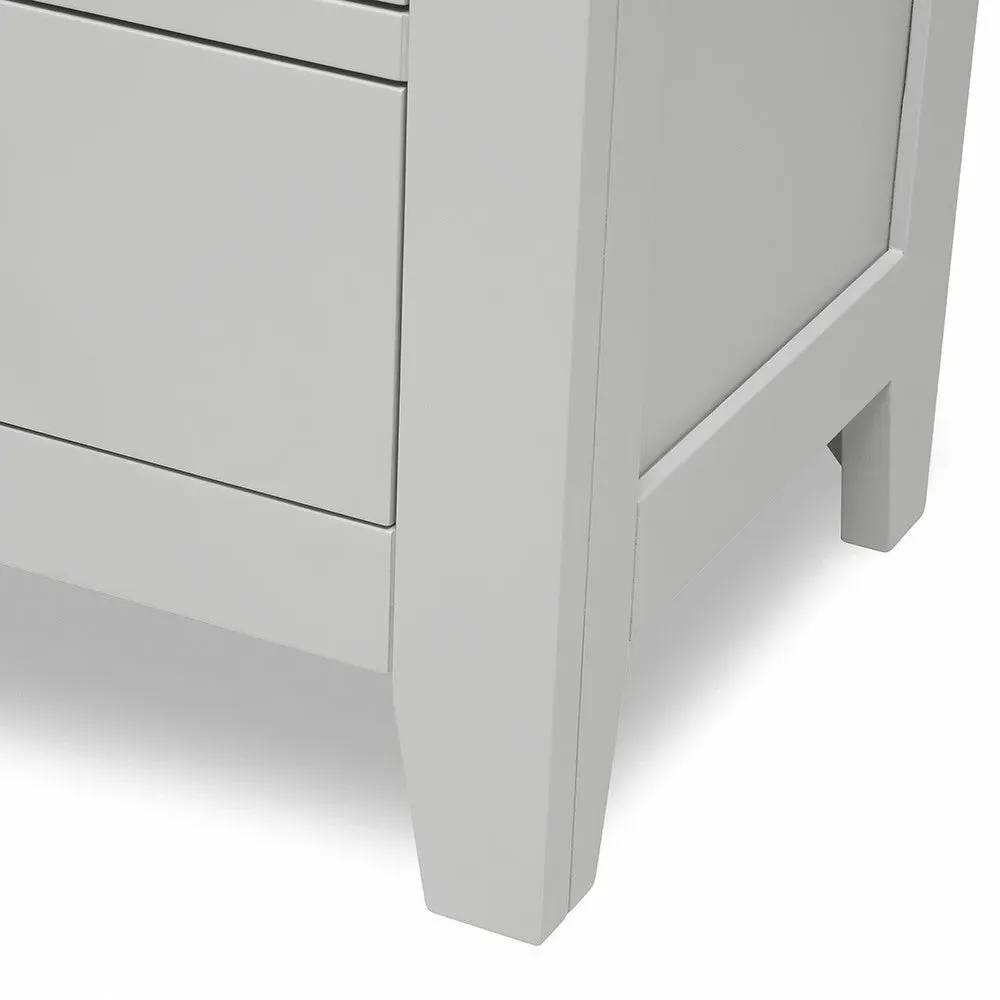 Chester Tallboy 6-Drawer Chest - Dove Grey, Oak Veneer by The Cotswold Company, image 9