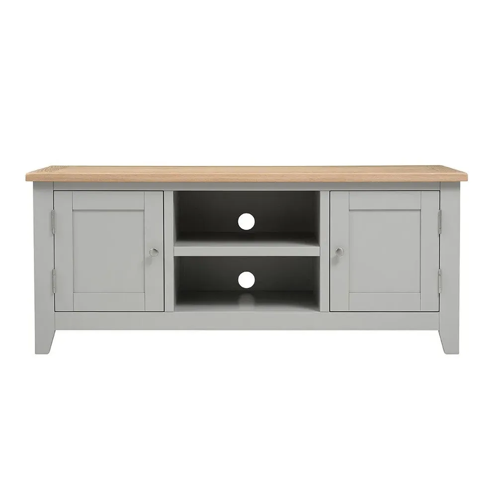 Chester TV Stand - Dove Grey, Oak