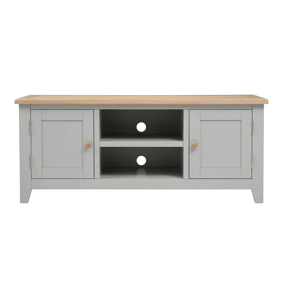 Chester TV Stand - Dove Grey, Oak