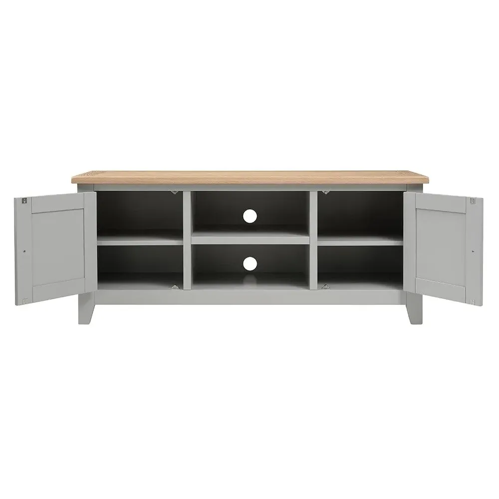 Chester TV Stand - Dove Grey, Oak