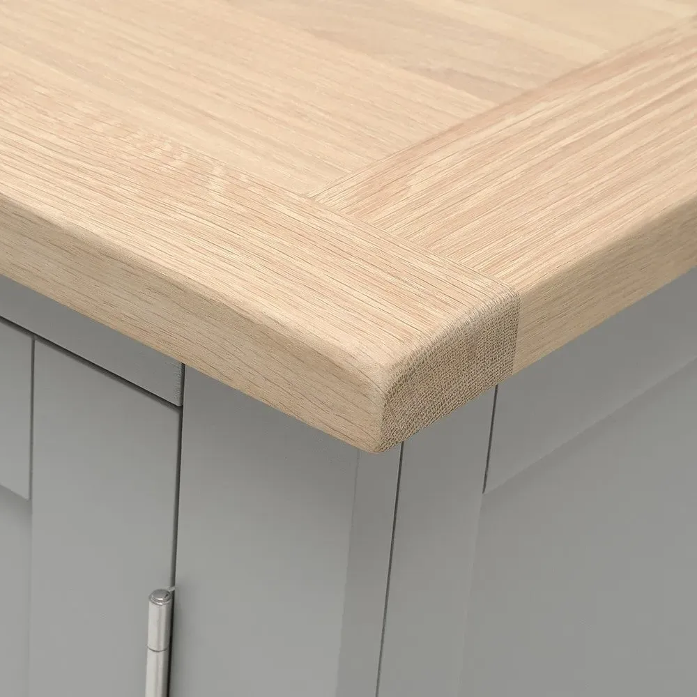 Chester TV Stand - Dove Grey, Oak