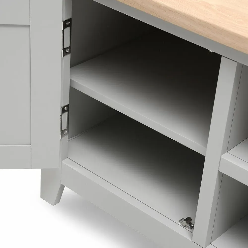 Chester TV Stand - Dove Grey, Oak