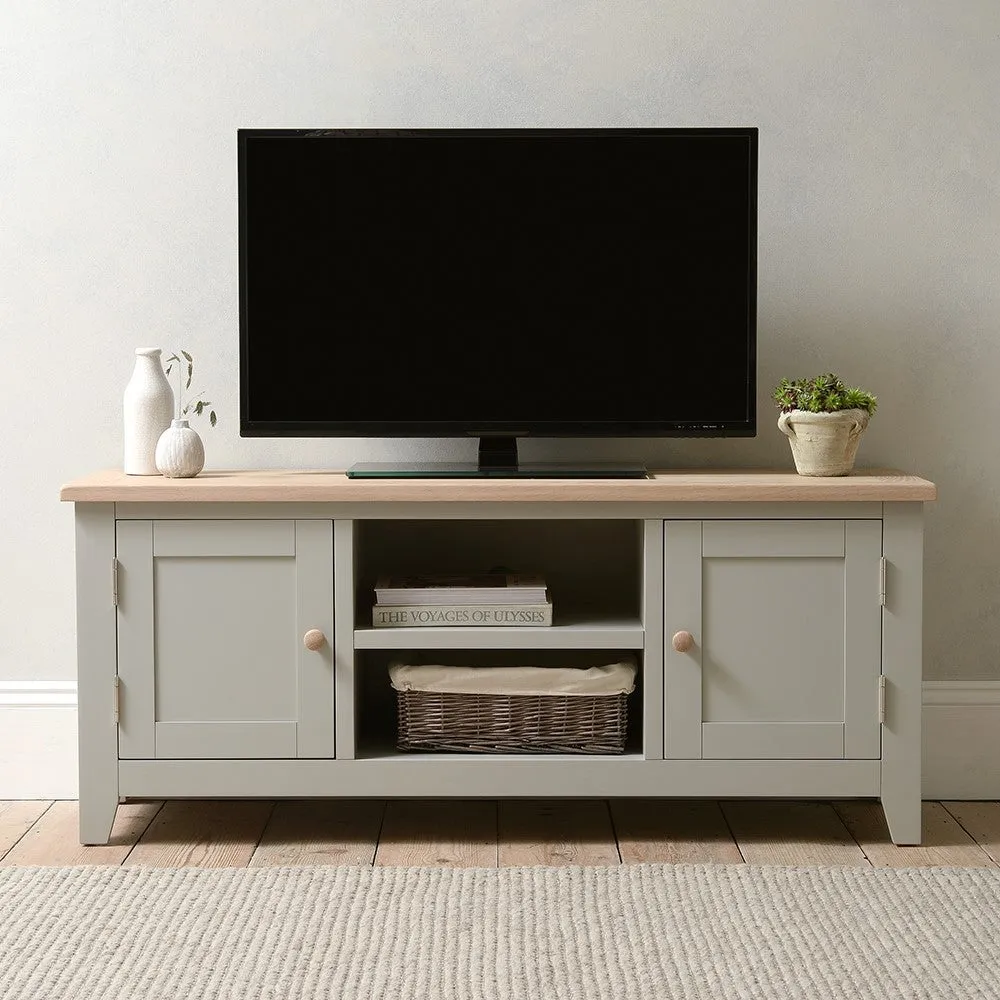 Chester TV Stand - Dove Grey, Oak image