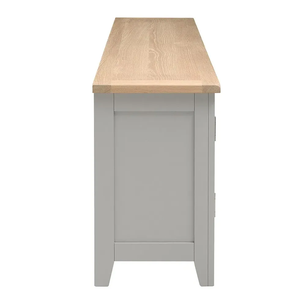 Chester TV Stand with Storage - Dove Grey, Oak
