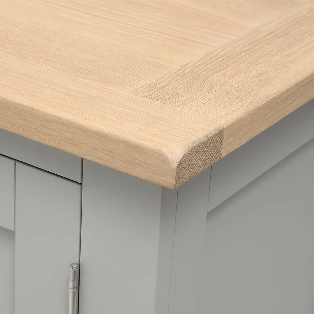 Chester TV Stand with Storage - Dove Grey, Oak