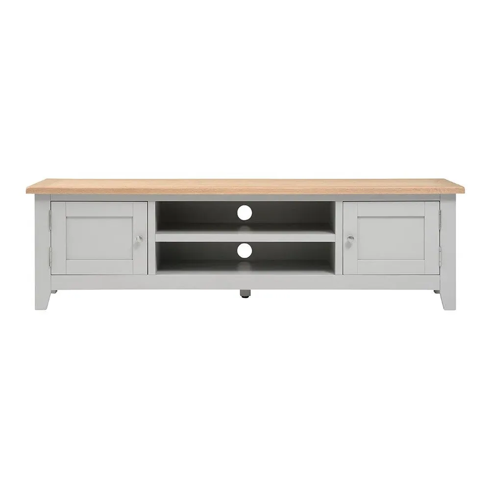 Chester TV Unit - Dove Grey, Oak