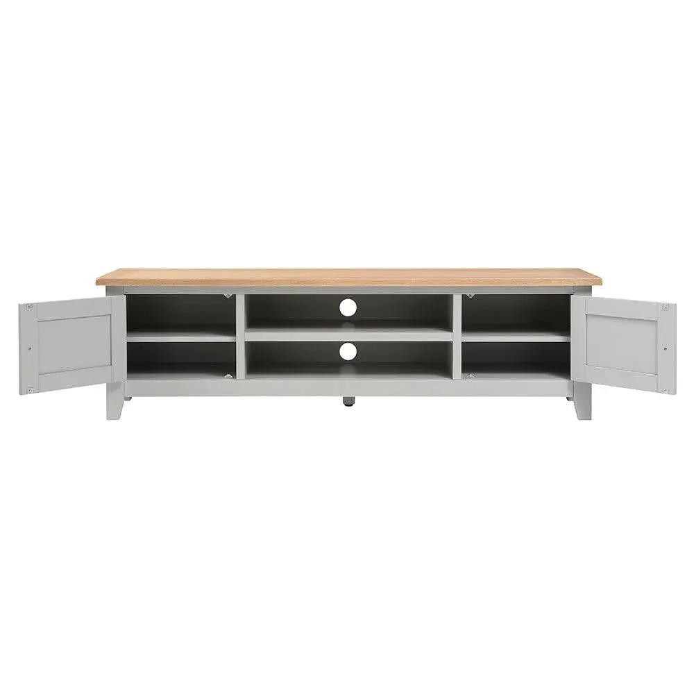 Chester TV Unit - Dove Grey, Oak