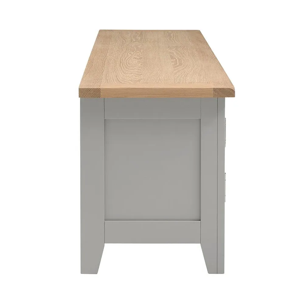 Chester TV Unit - Dove Grey, Oak