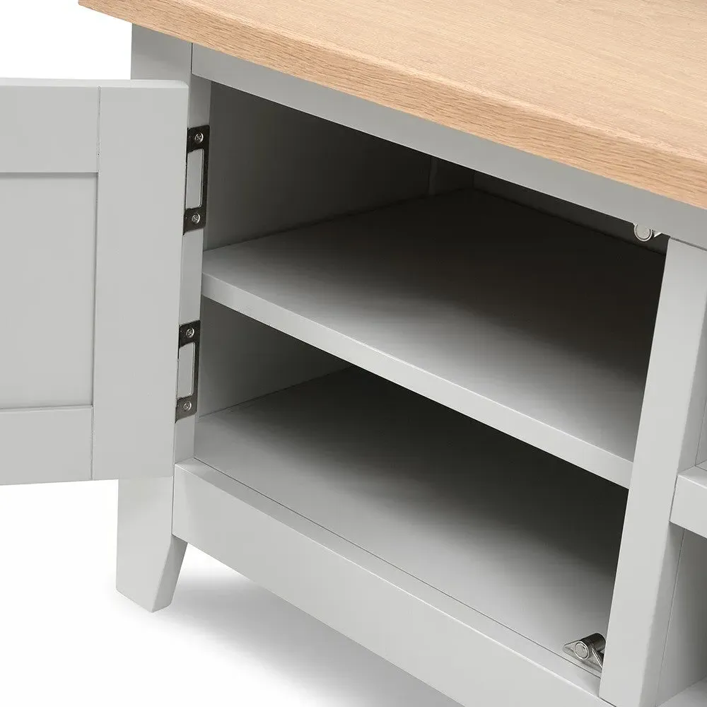 Chester TV Unit - Dove Grey, Oak