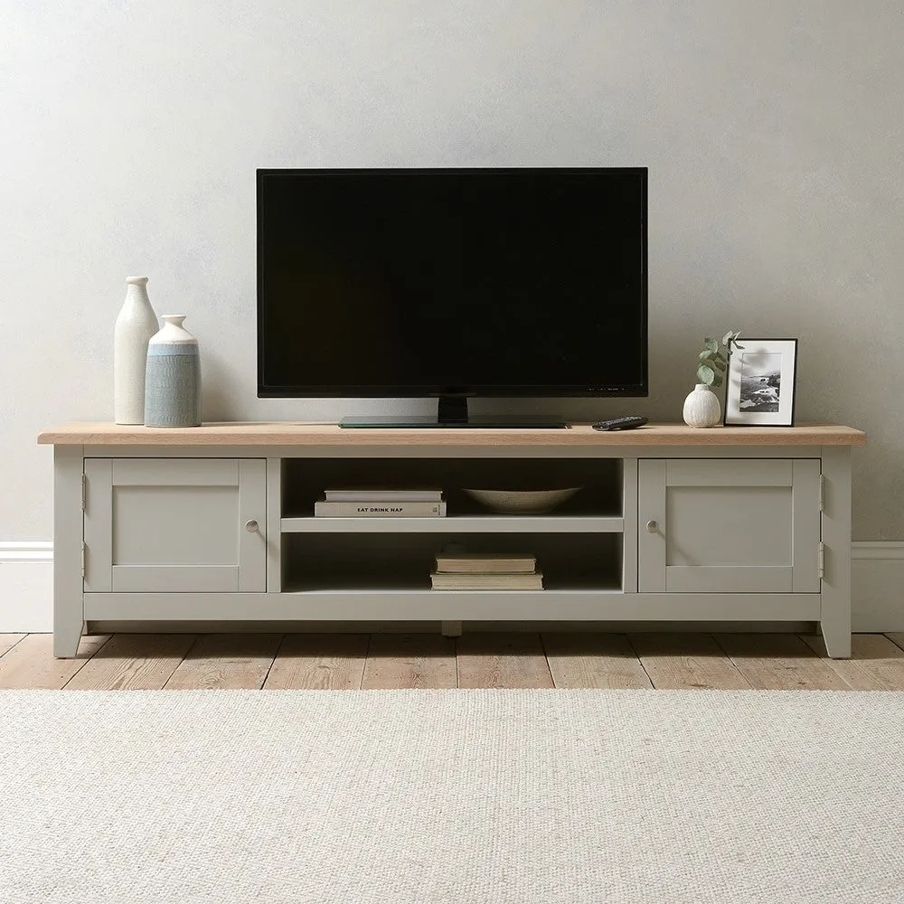 Chester TV Unit - Dove Grey, Oak