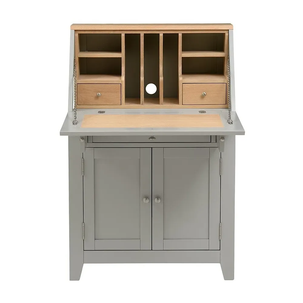 Chester Writing Bureau - Dove Grey, Oak