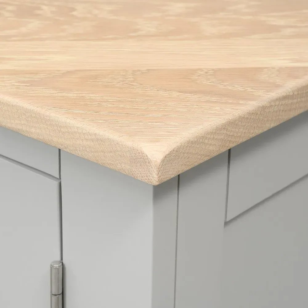 Corner Desk with Storage - Dove Grey