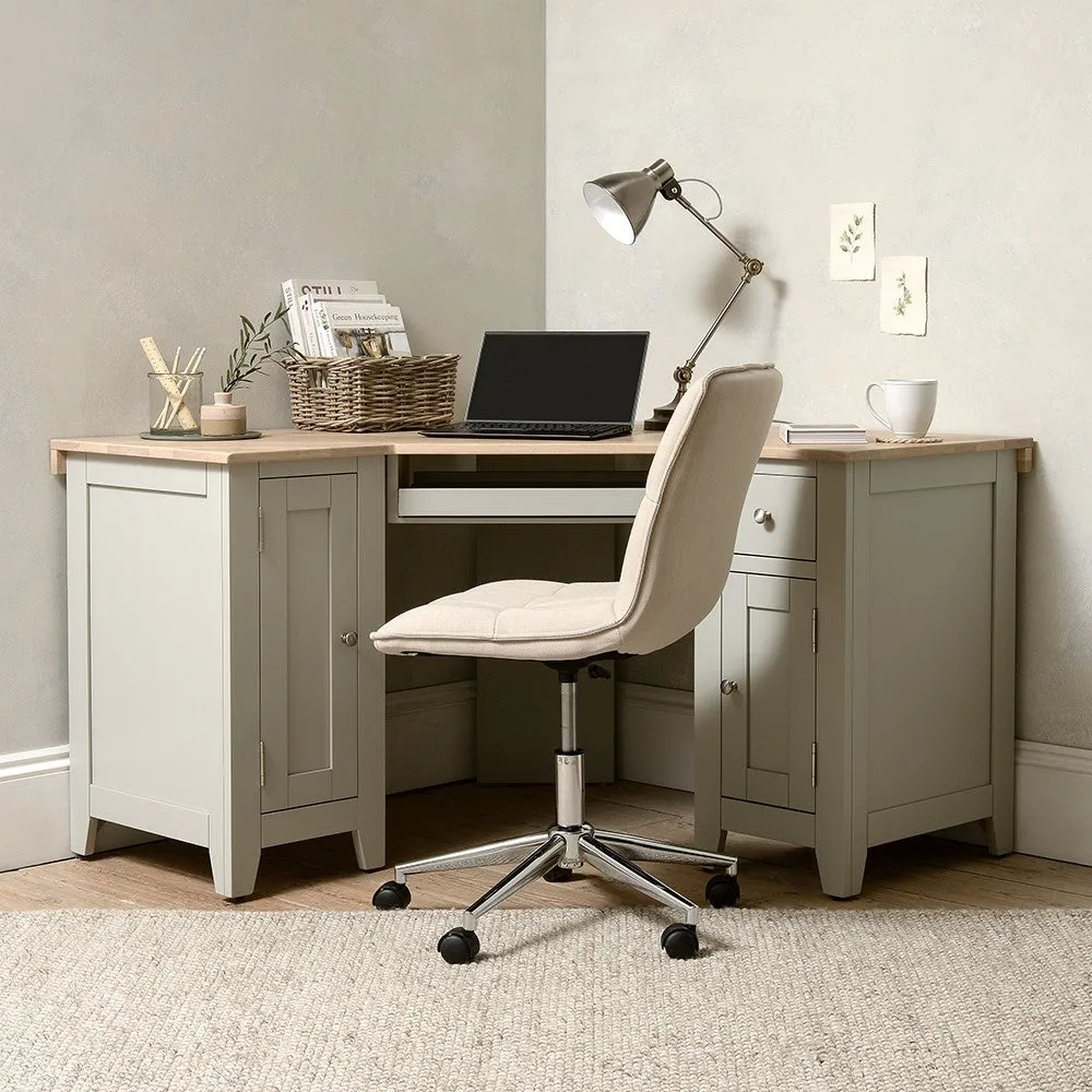 Corner Desk with Storage - Dove Grey image