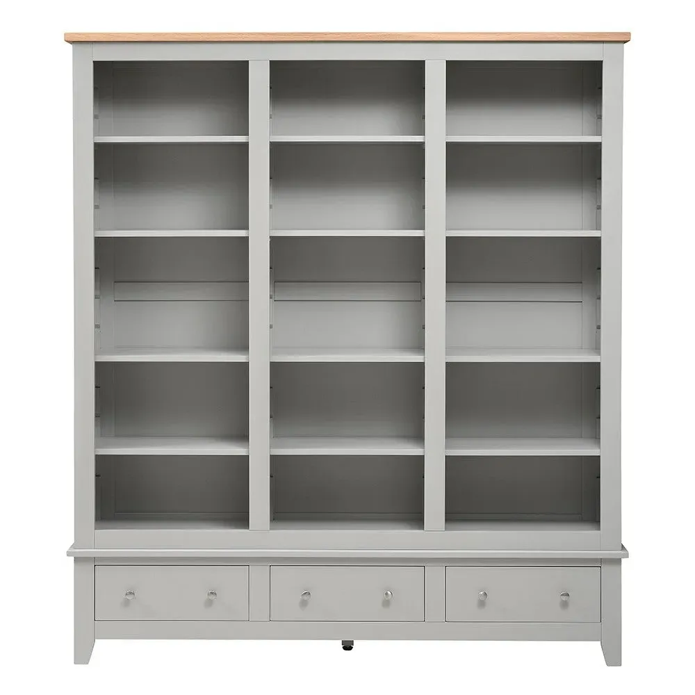 Grand Bookcase with Drawers - Dove Grey