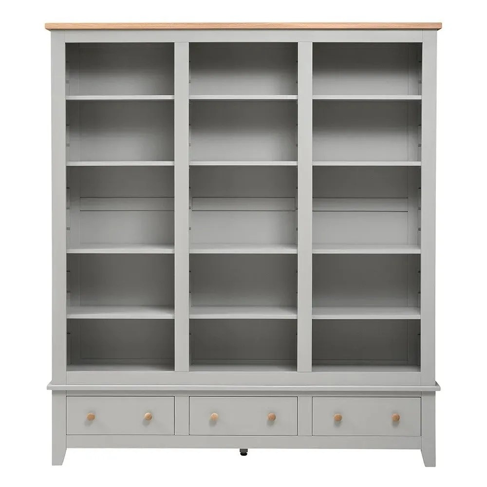 Grand Bookcase with Drawers - Dove Grey