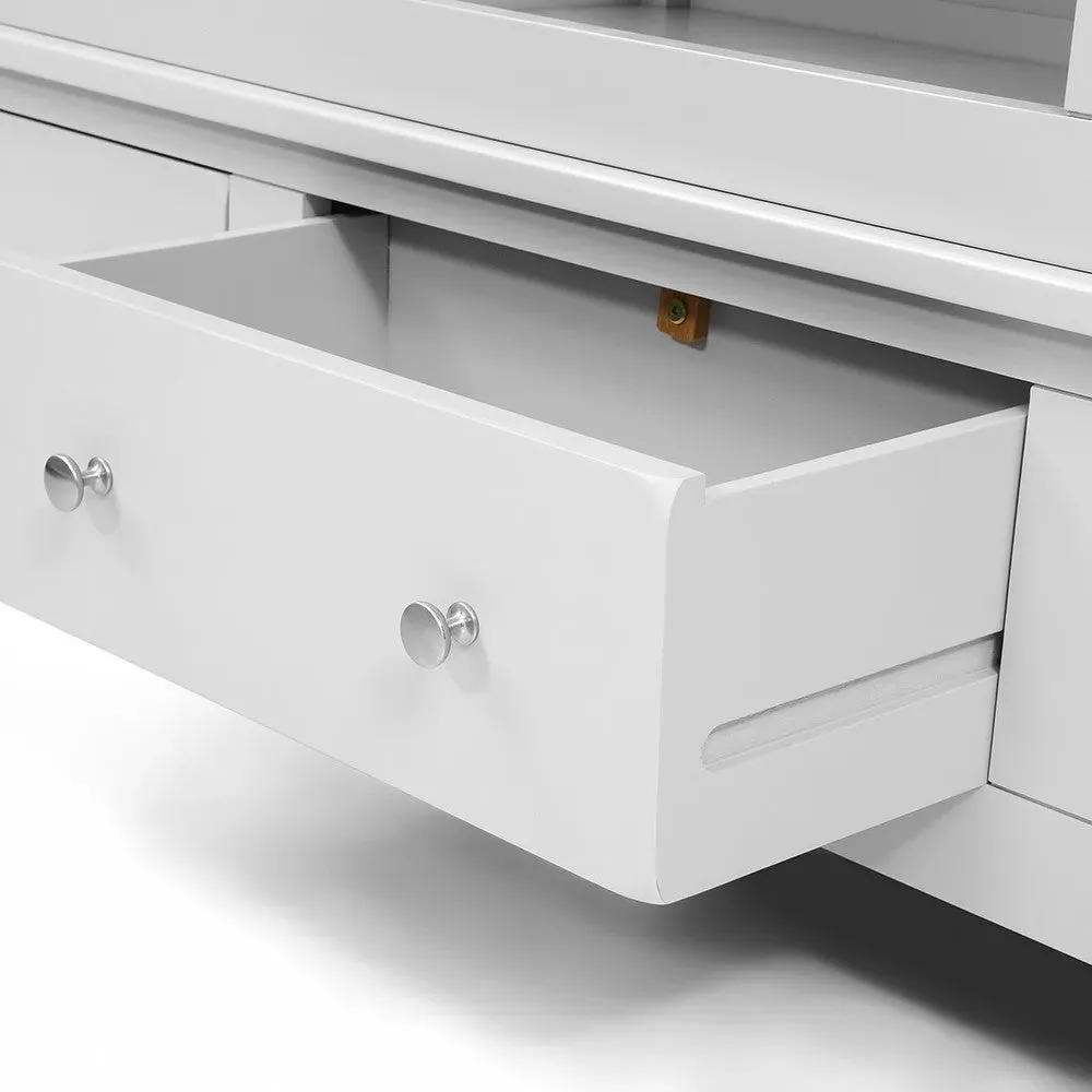 Grand Bookcase with Drawers - Dove Grey