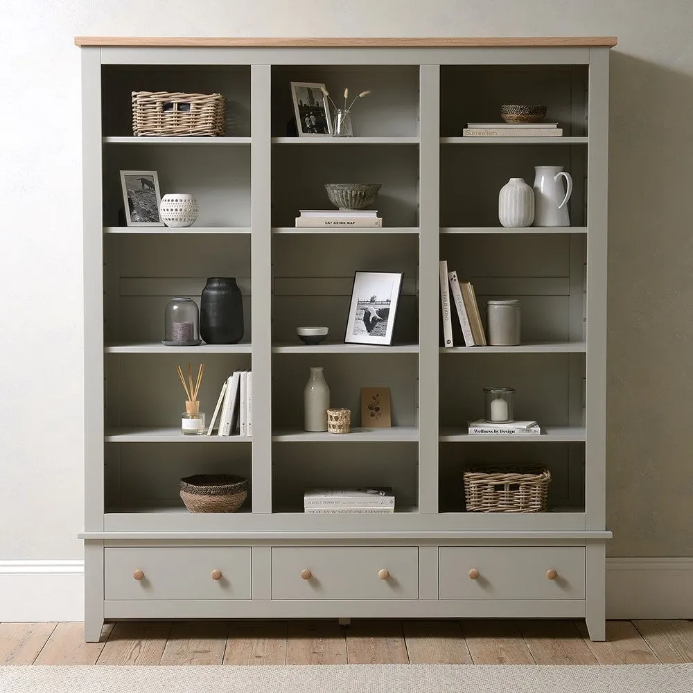 Grand Bookcase with Drawers - Dove Grey image