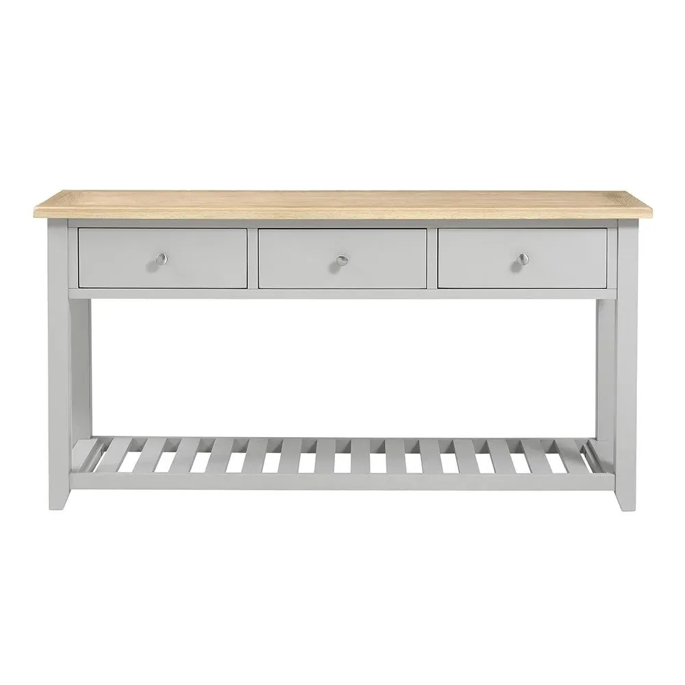 Large Console Table with Storage - Grey