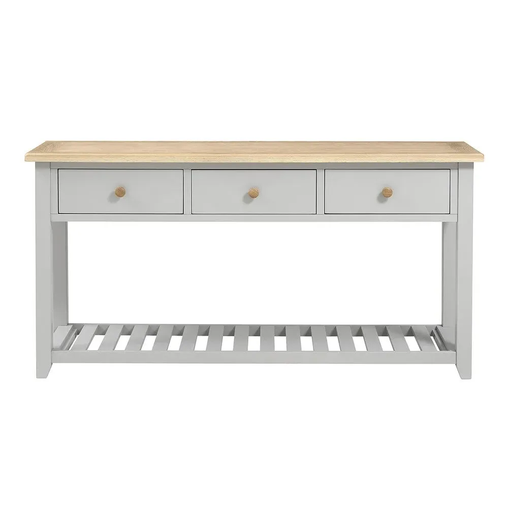 Large Console Table with Storage - Grey