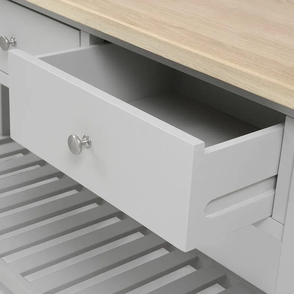 Large Console Table with Storage - Grey