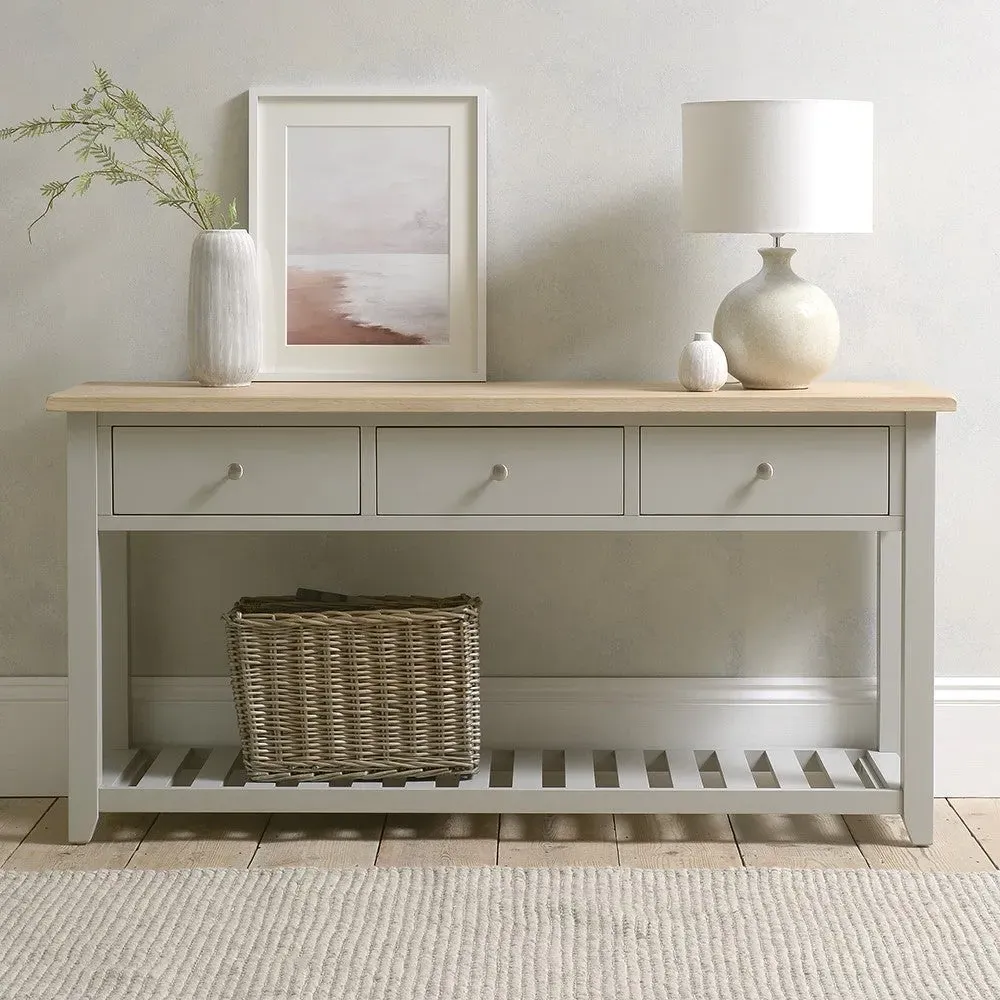 Large Console Table with Storage - Grey