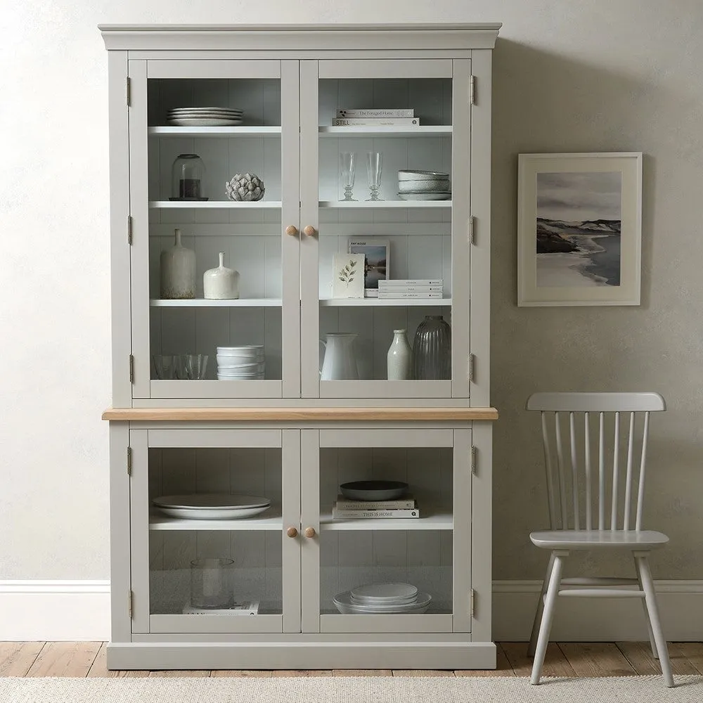Large Glazed Dresser - Dove Grey
