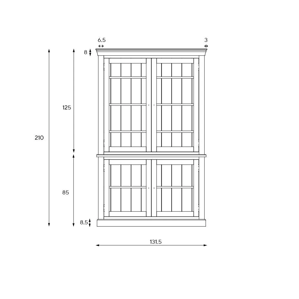 Large Glazed Dresser - Dove Grey