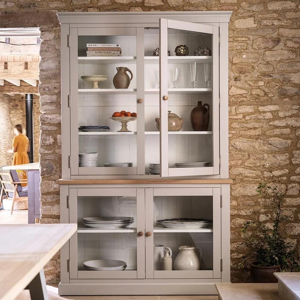 Large Glazed Dresser - Dove Grey