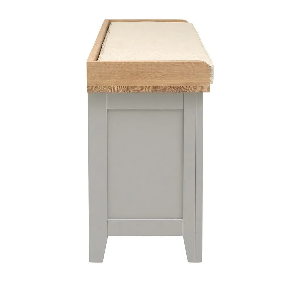 Large Open Shoe Bench - Grey, Oak