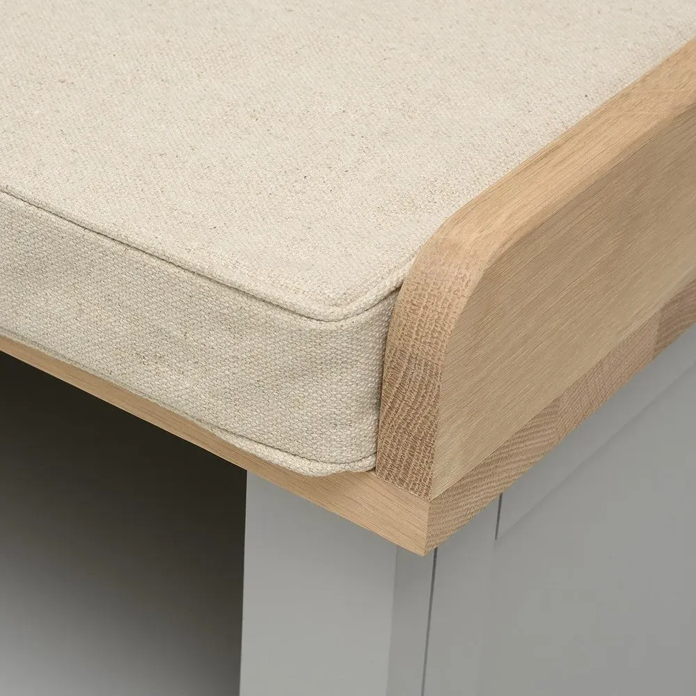 Large Open Shoe Bench - Grey, Oak