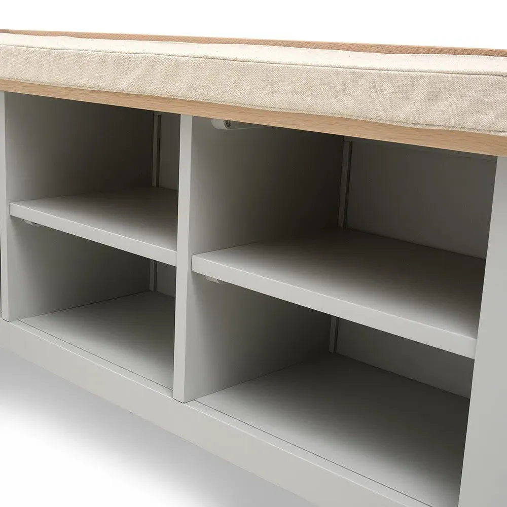 Large Open Shoe Bench - Grey, Oak