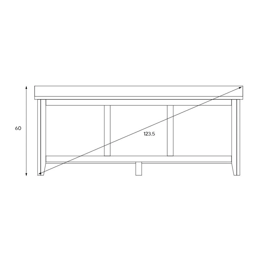 Large Open Shoe Bench - Grey, Oak