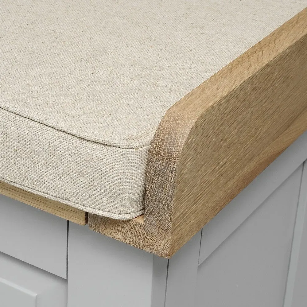 Large Shoe Storage Trunk with Bench - Dove Grey, Oak