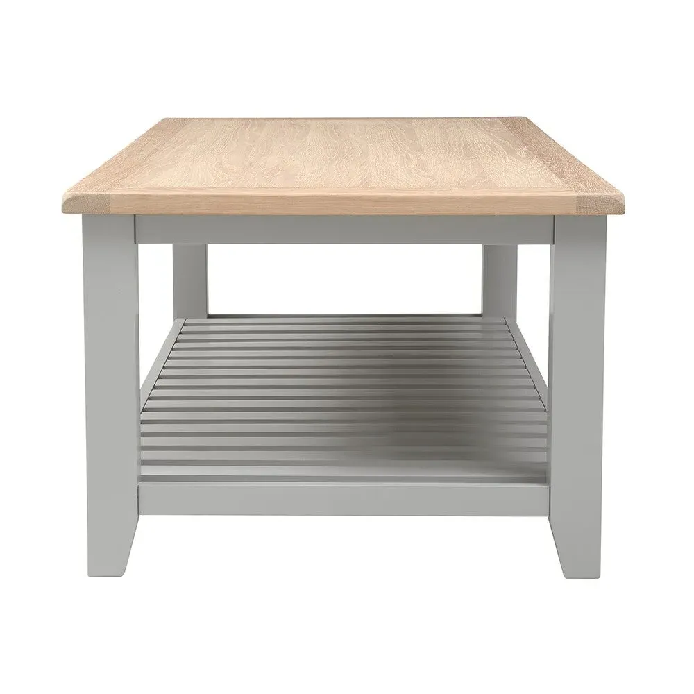 Large Slatted Coffee Table - Dove Grey