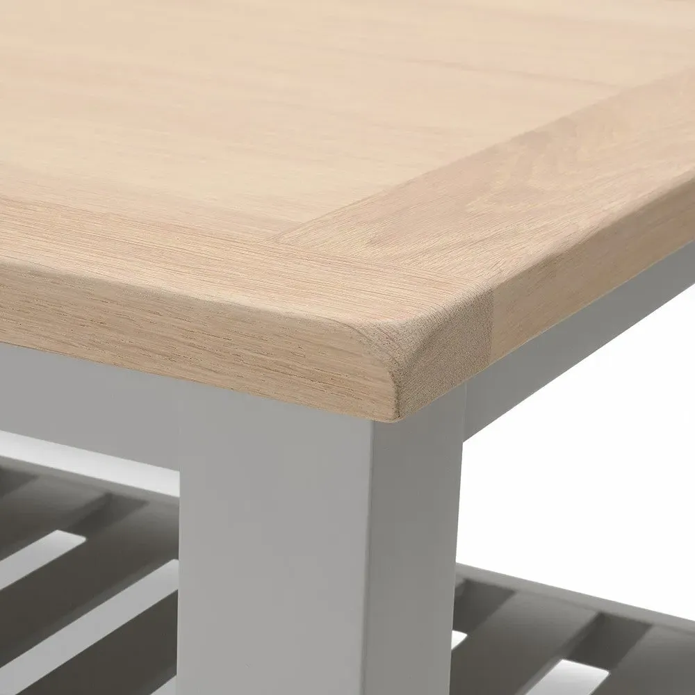 Large Slatted Coffee Table - Dove Grey