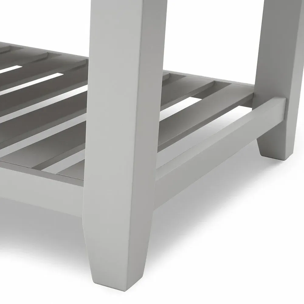 Large Slatted Coffee Table - Dove Grey