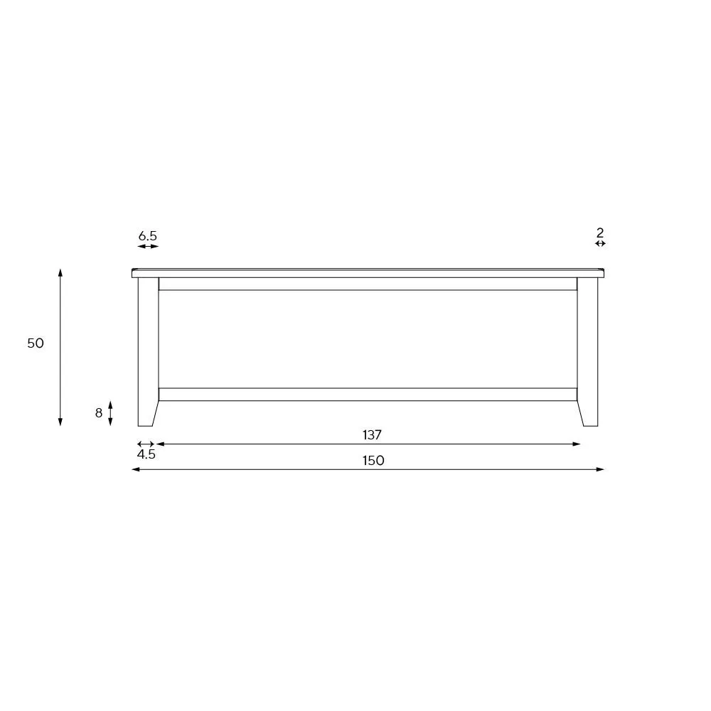 Large Slatted Coffee Table - Dove Grey