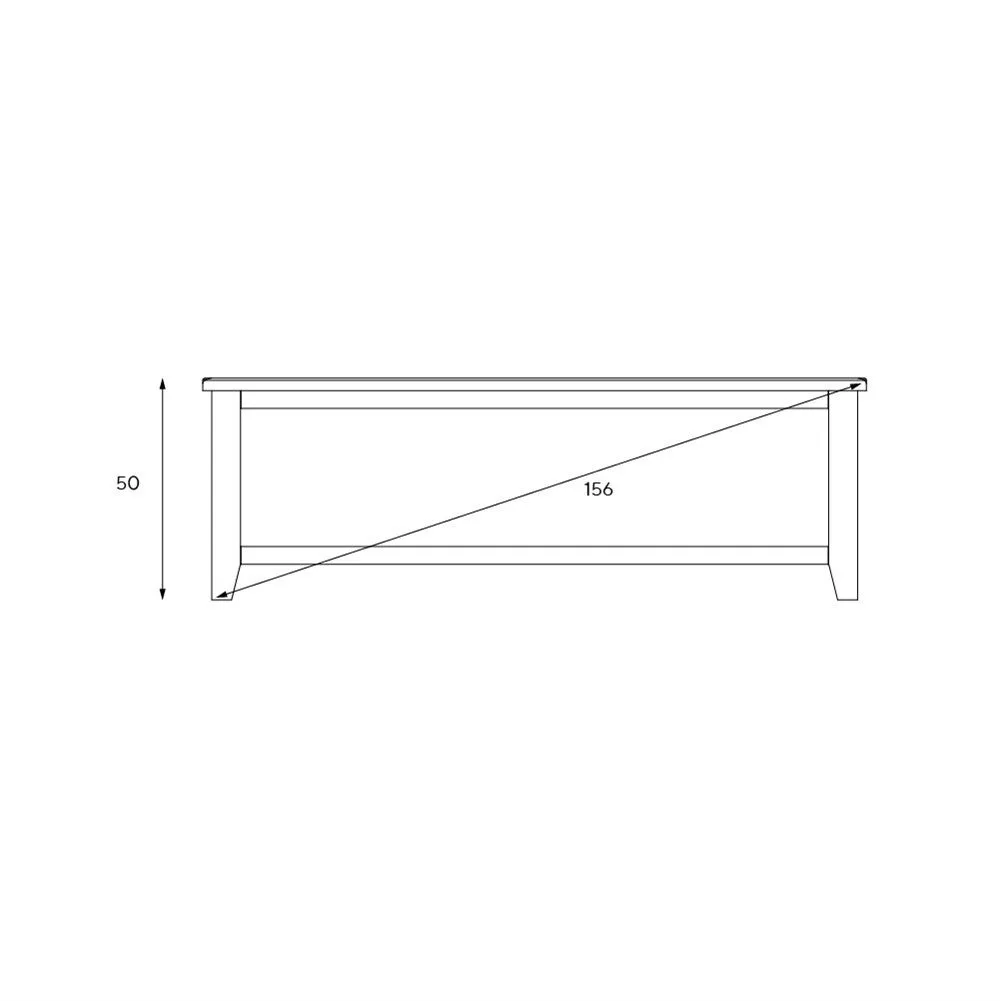 Large Slatted Coffee Table - Dove Grey