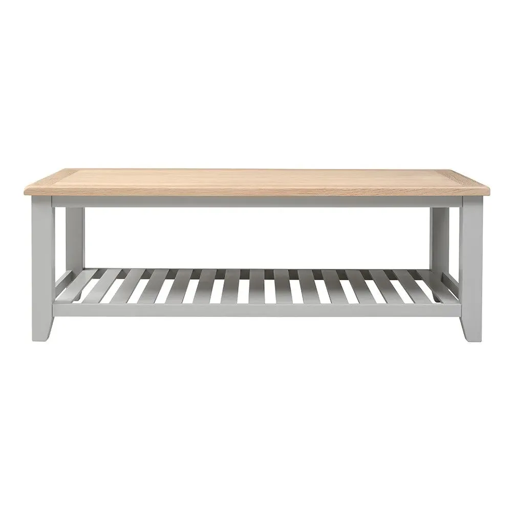 Large Slatted Coffee Table - Dove Grey image