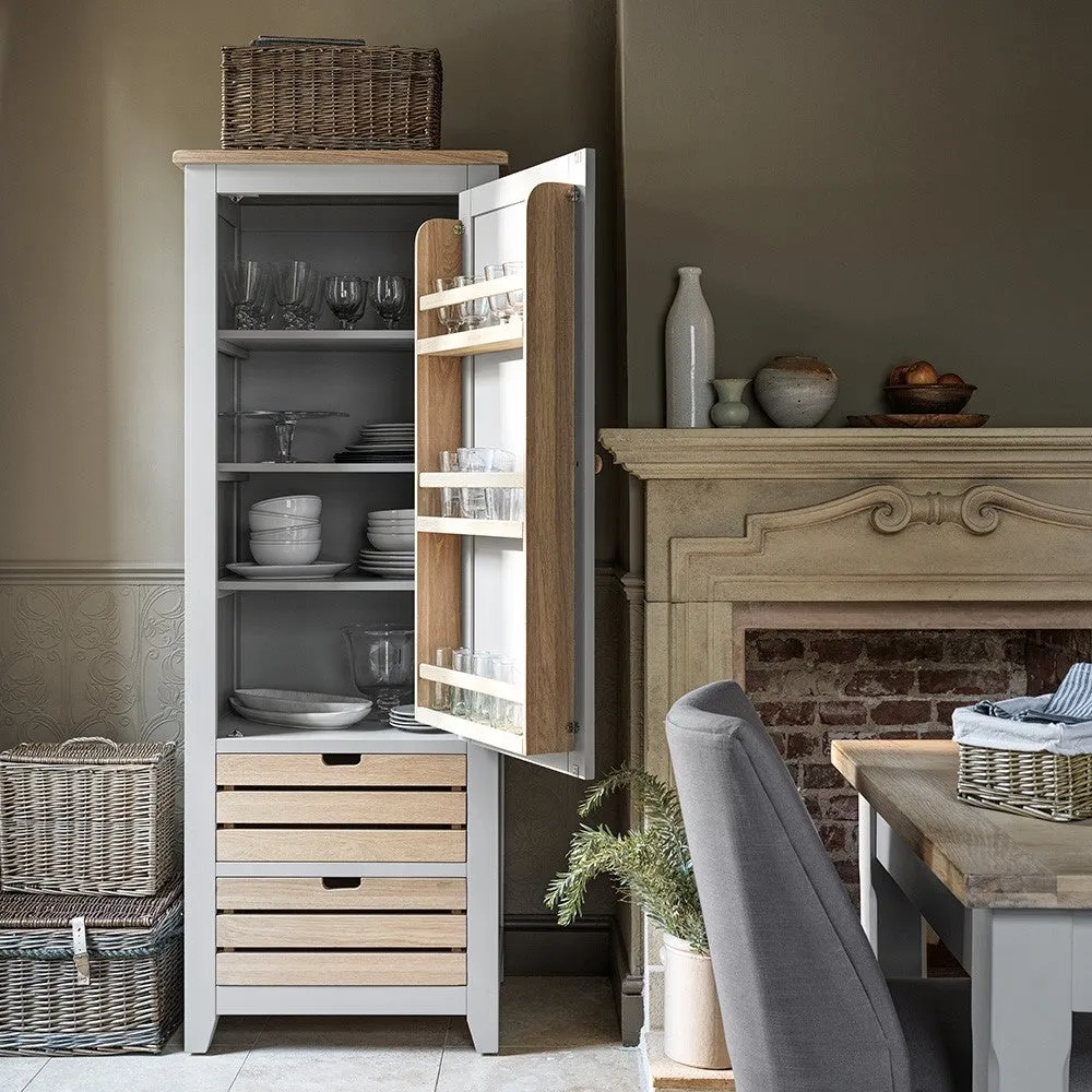 Narrow Larder with Storage - Dove Grey