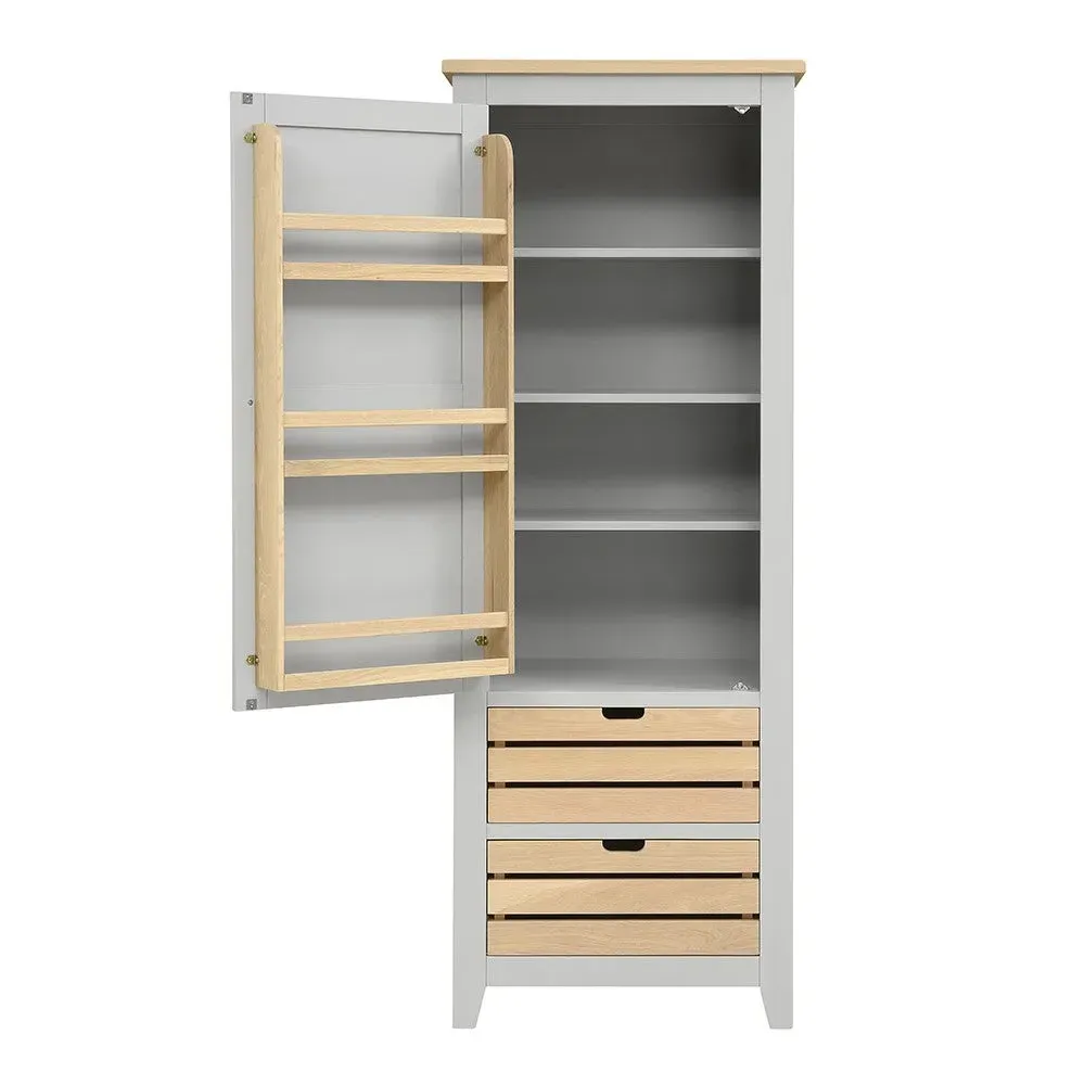 Narrow Larder with Storage - Dove Grey