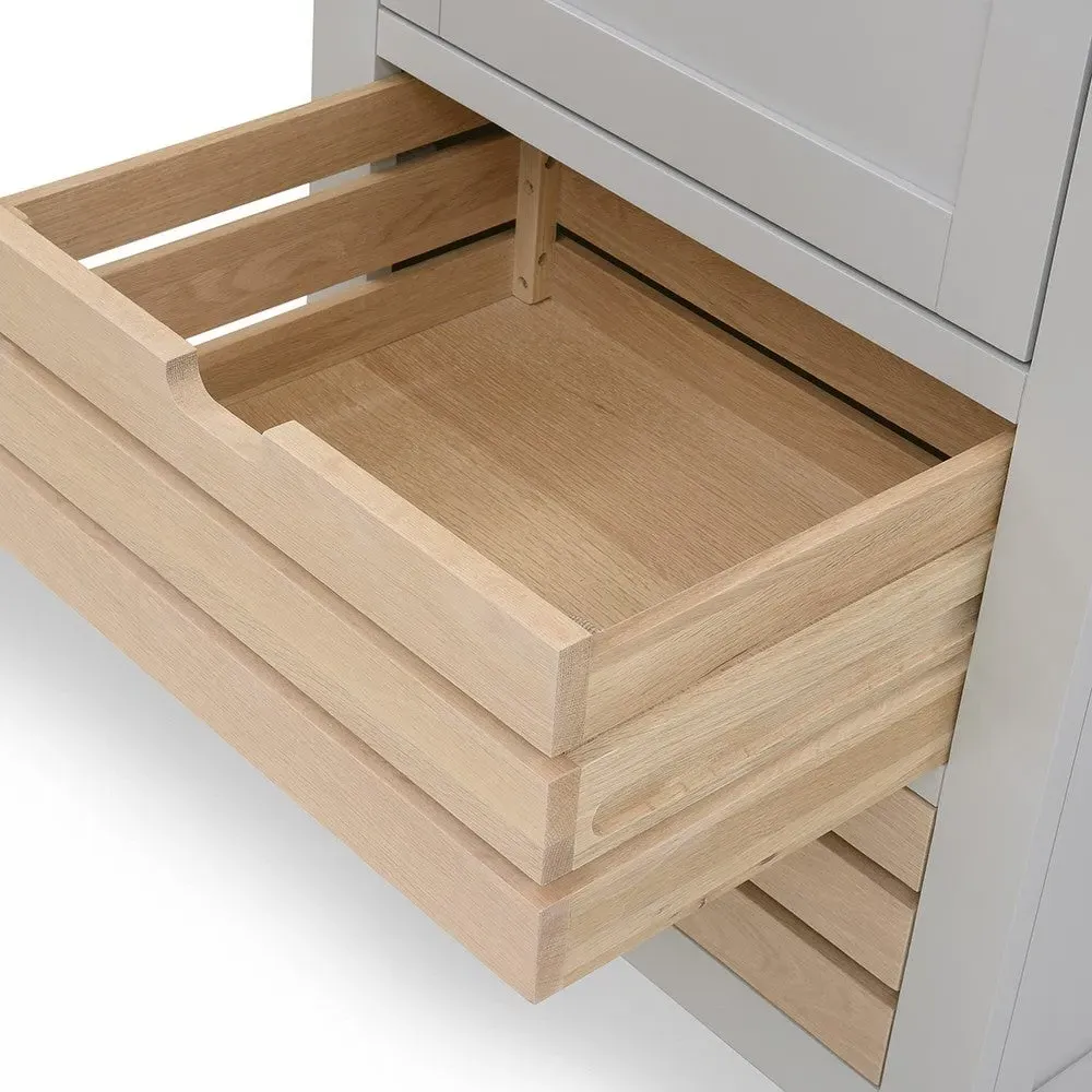 Narrow Larder with Storage - Dove Grey