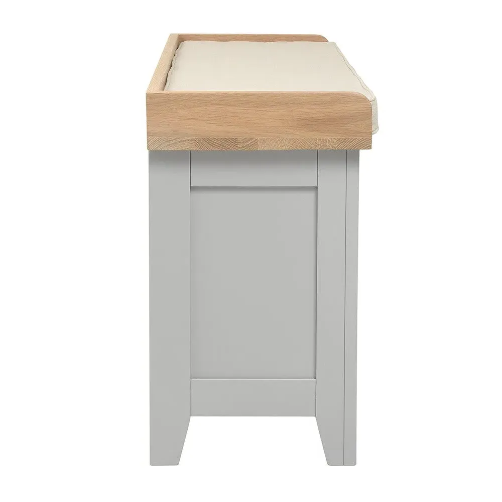 Open Shoe Storage Bench - Dove Grey, Oak