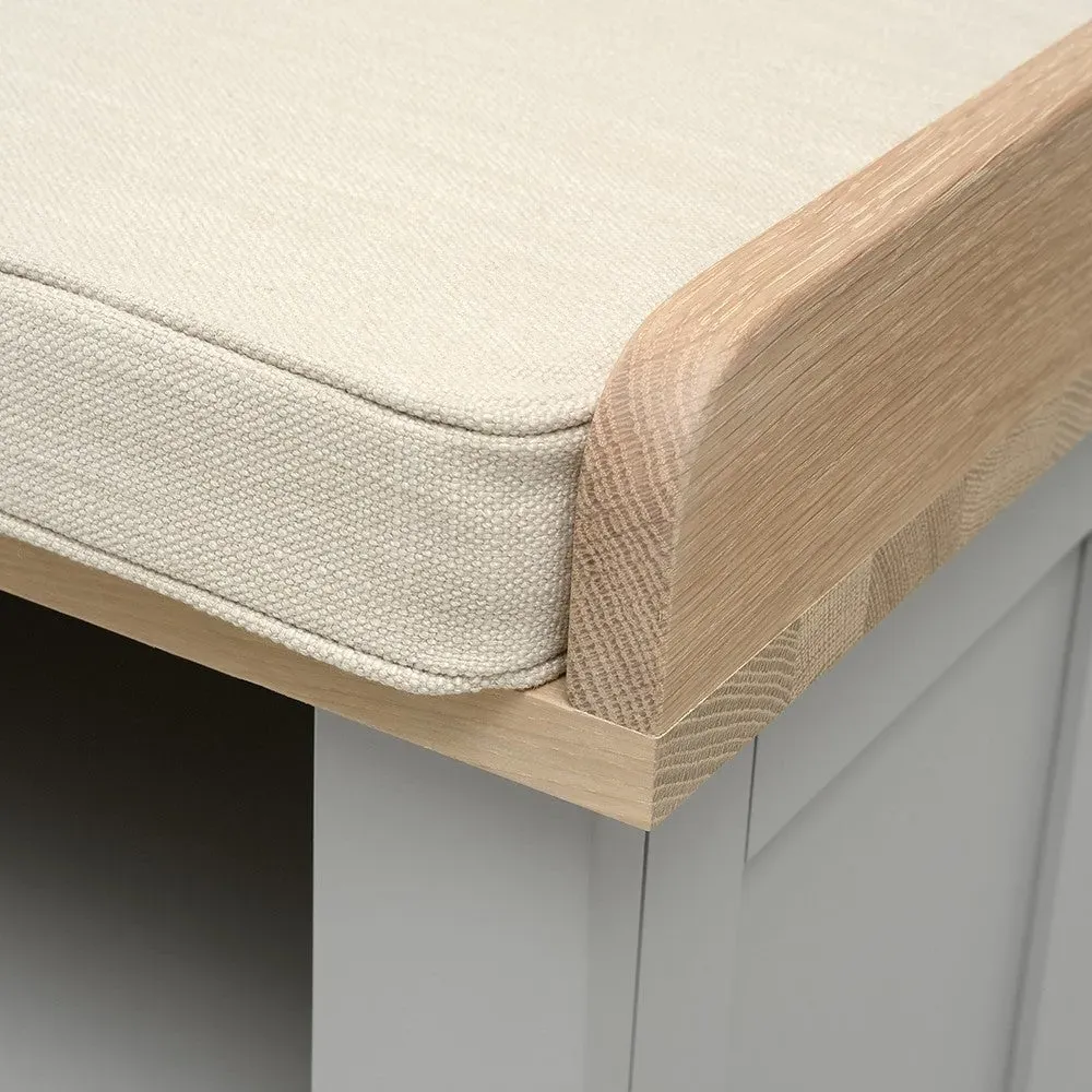 Open Shoe Storage Bench - Dove Grey, Oak