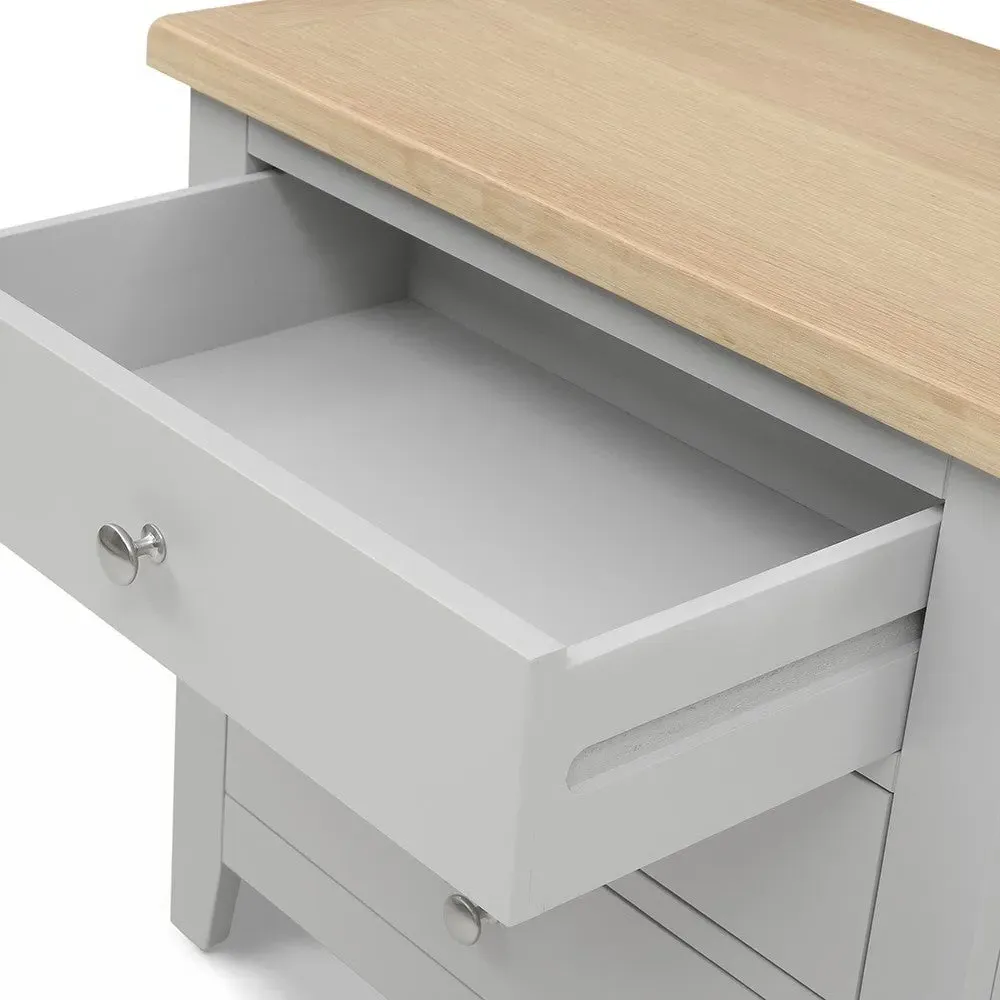 Set of 2 Jumbo Bedside Tables - Grey, Oak