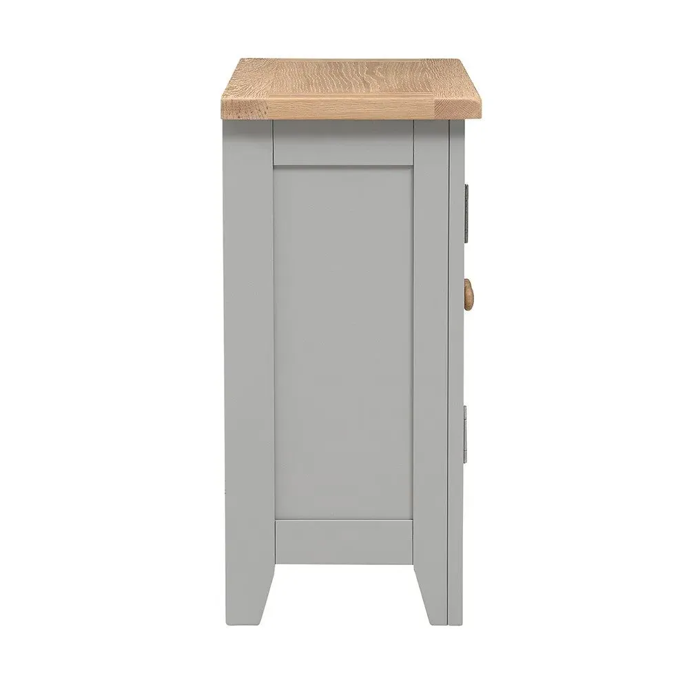 Small Double Cupboard - Dove Grey, Oak