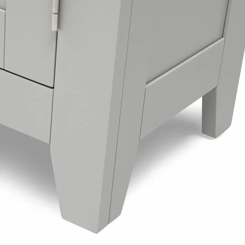 Small Double Cupboard - Dove Grey, Oak