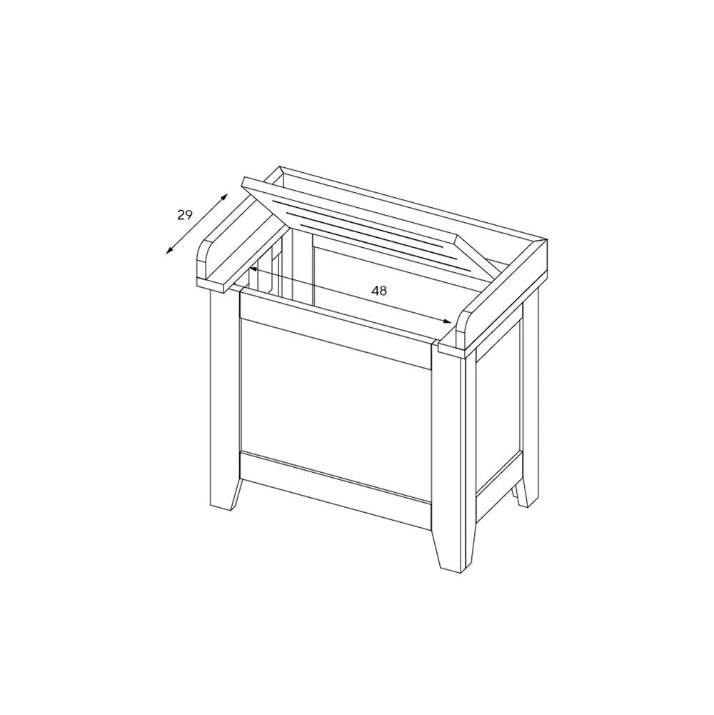 Small Shoe Storage Trunk Bench - Dove Grey, Oak