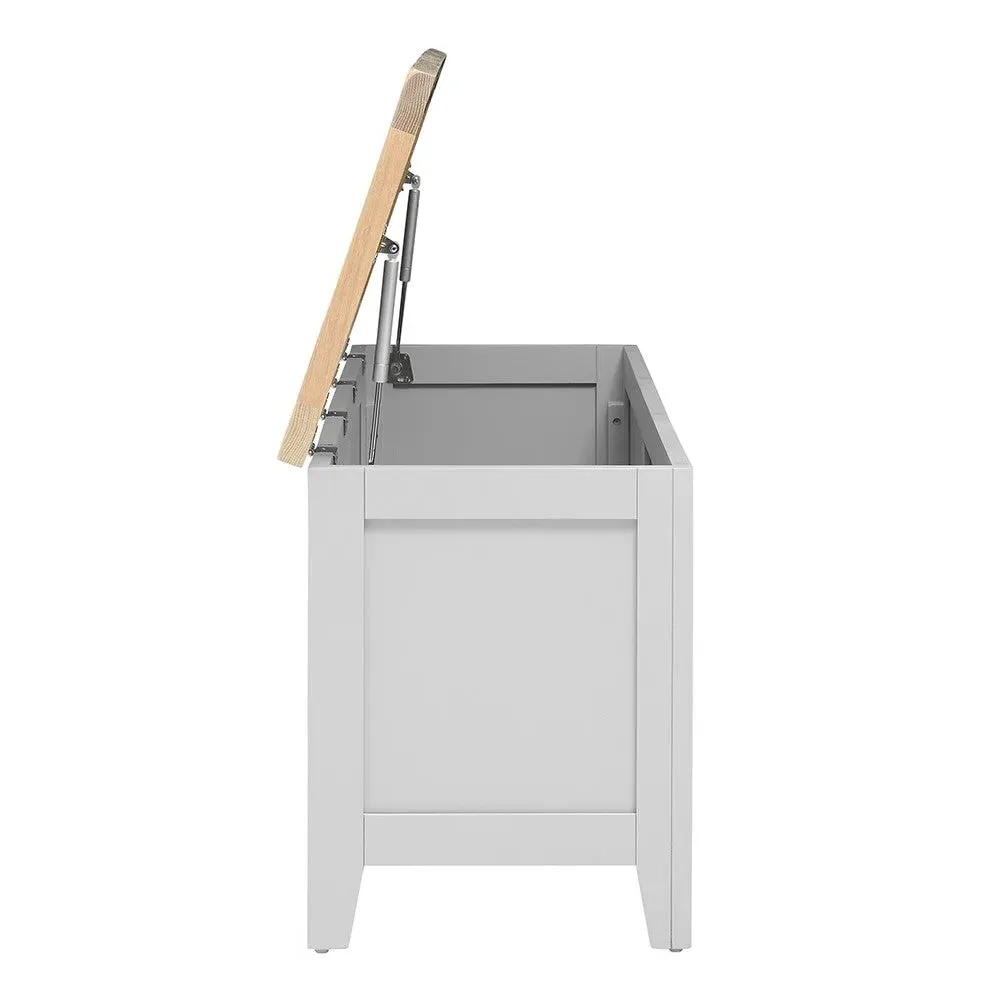 Wide Blanket Box - Dove Grey, Oak